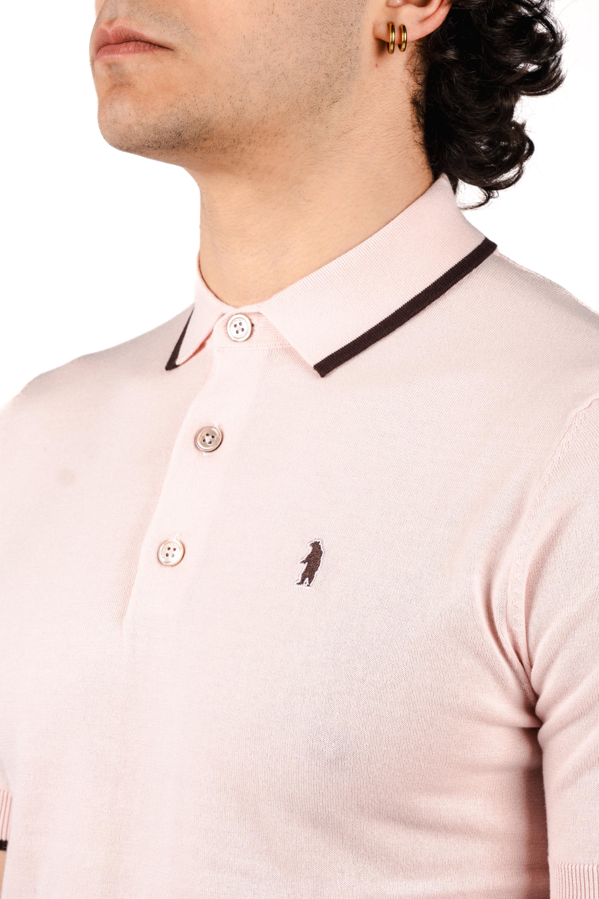 Polo con dettagli a contrasto R5012M261 PINK REFRIGUE 