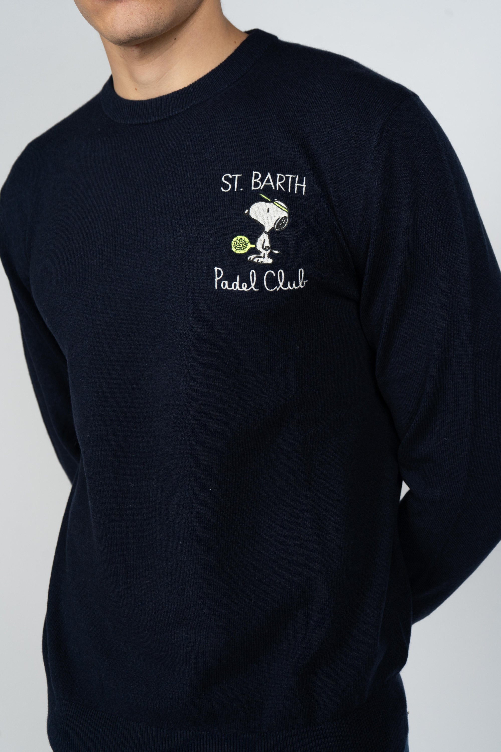 Maglione a girocollo Heron Light con ricamo Snoopy Padel Club HER0024 03103I MC2 SAINT BARTH 