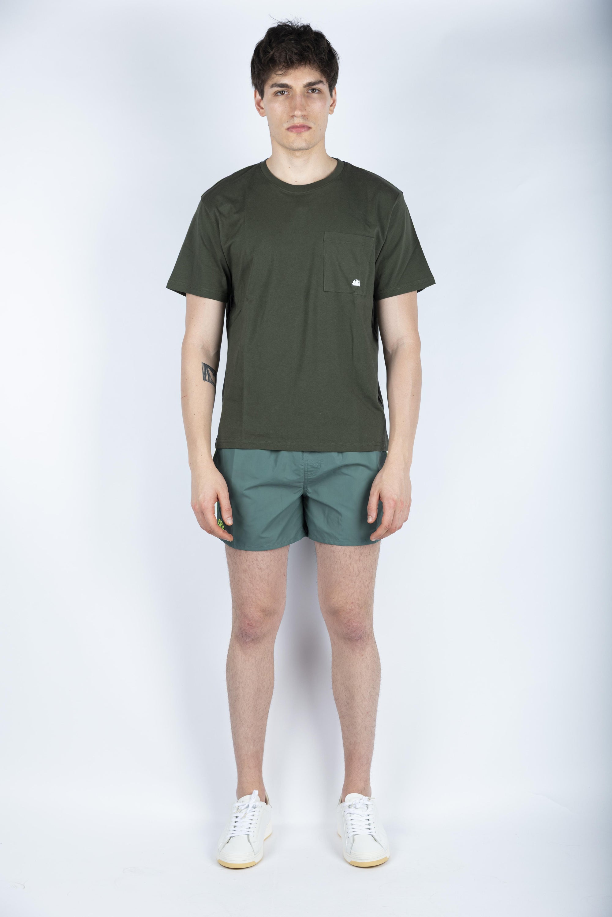 T-shirt con logo stampato verde M301TEJR900 30200 SUNDEK 