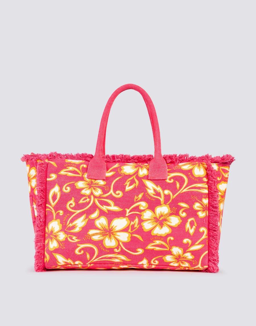 Regular tote bag effetto stone washed con stampa SK23 pitaya AW021ABCA623 A7023 SUNDEK 