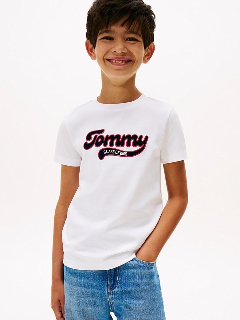 T-shirt Varsity in maglia interlock KB0KB10118T YBR TOMMY HILFIGER 