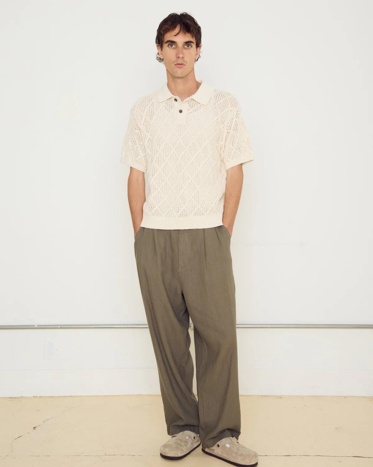 Foster pleated linen plant 142020273 SOL OBEY 