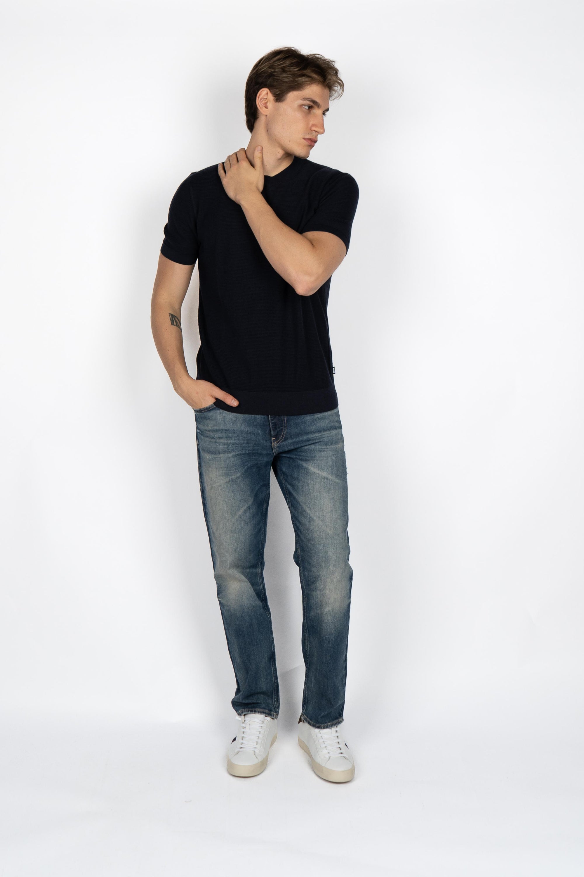 Maglione con lavorazioni miste 50543161 404 BOSS 