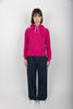 Pullover con cappuccio in felpa rosa brillante