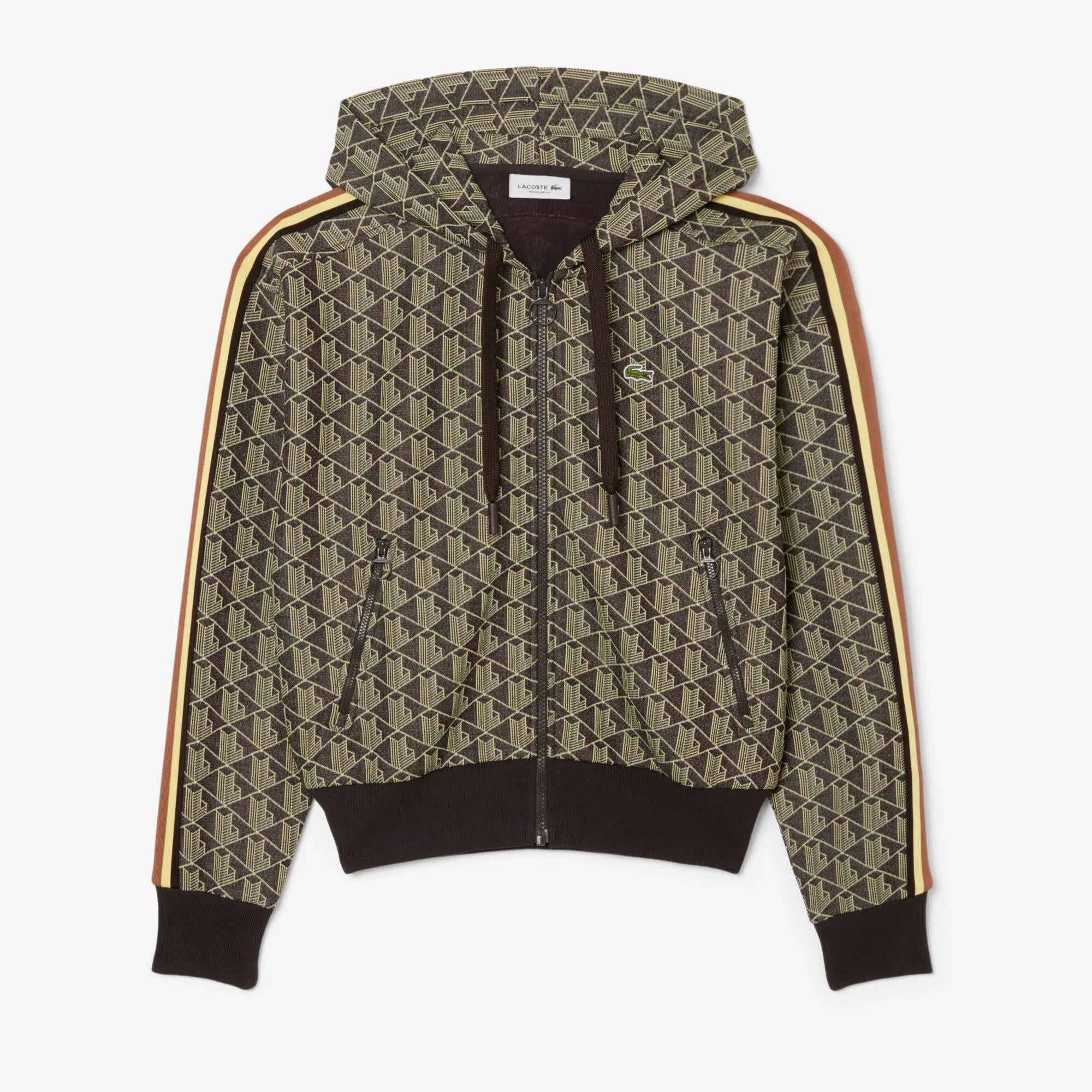 Felpa con cappuccio in jacquard con monogramma SF7606 4IZ LACOSTE 