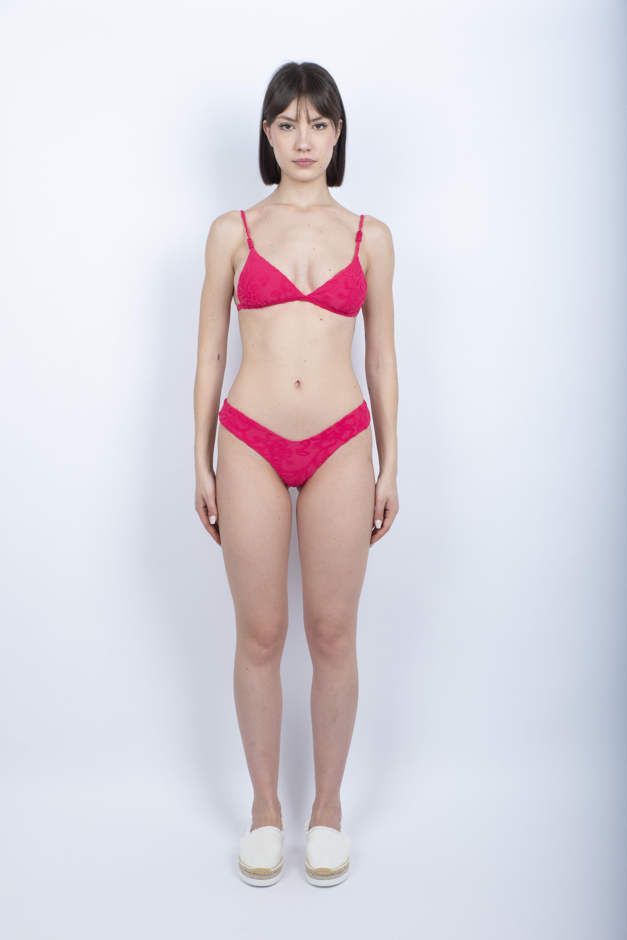 Bikini Andress Baunei top bralette e slip sgambato in spugna Jacquard e motivo SK23 pitaya W602KTTW418KBT A7023 SUNDEK 