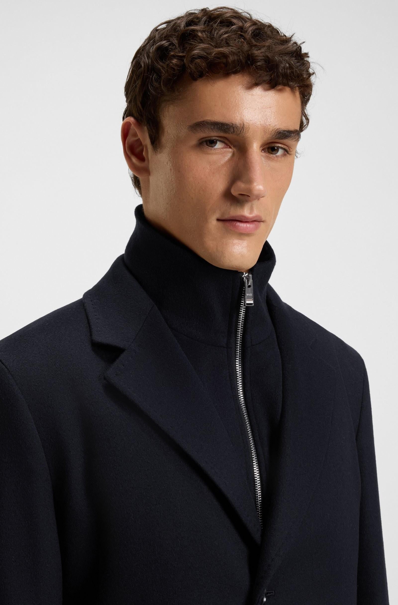 Cappotto regular fit in lana e cashmere con gilet interno rimovibile 50551085 404 BOSS 