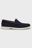 Suede loafers with debossed logo