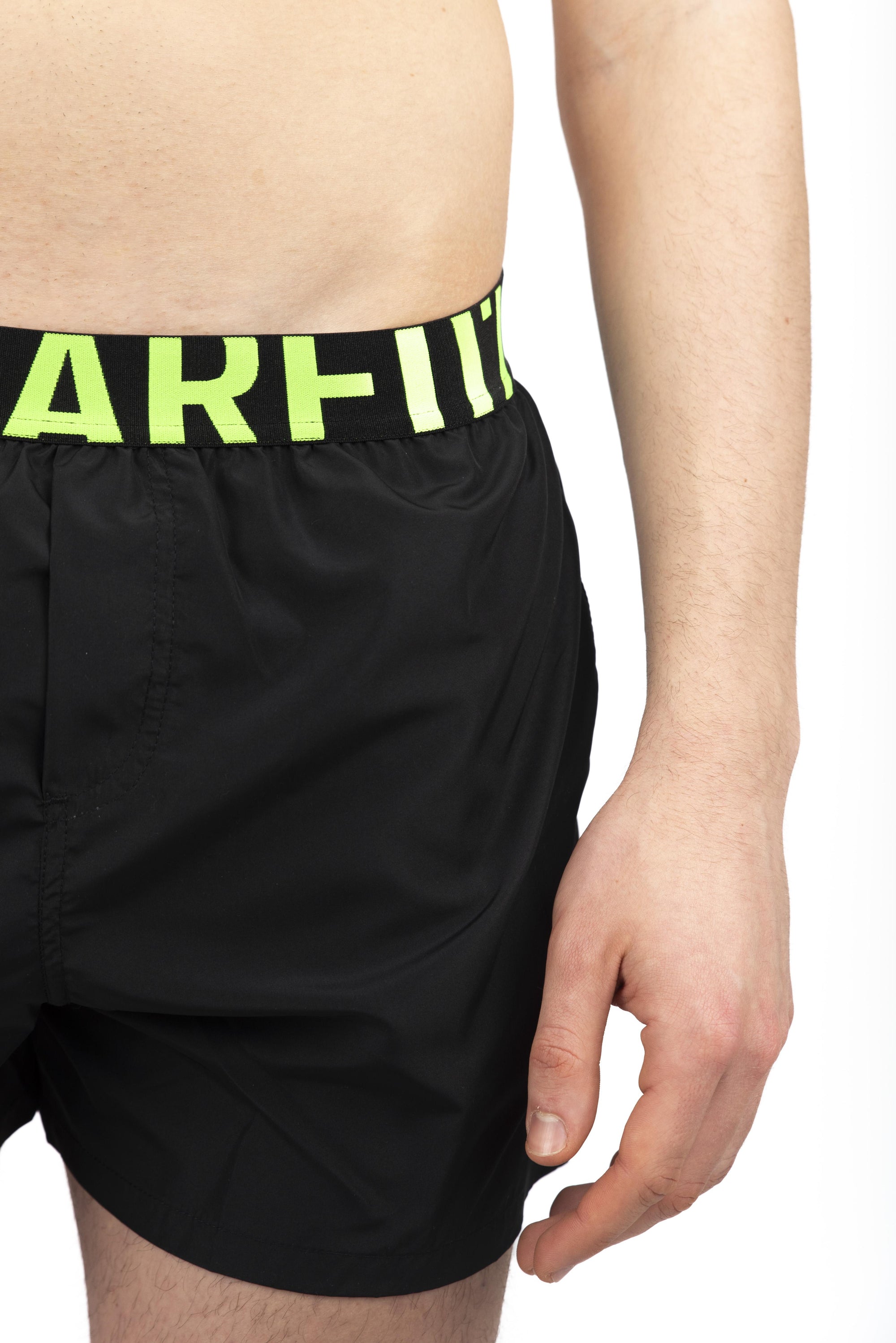 Swim boxer midi nero con waist logo giallo  D7B646040 004 DSQUARED BEACHWEAR 