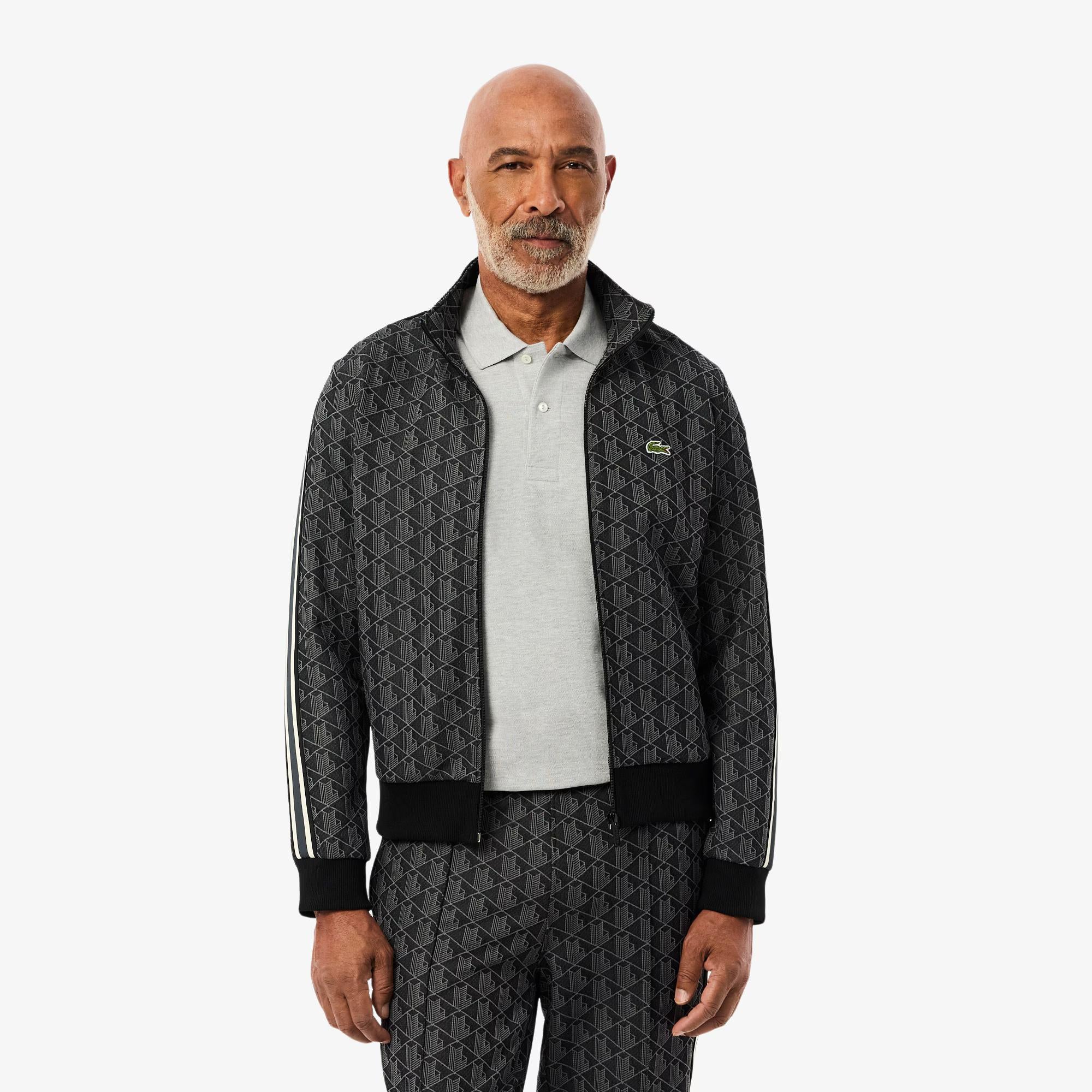 Felpa in jacquard  monogrammata con zip SH1368 4PC LACOSTE 