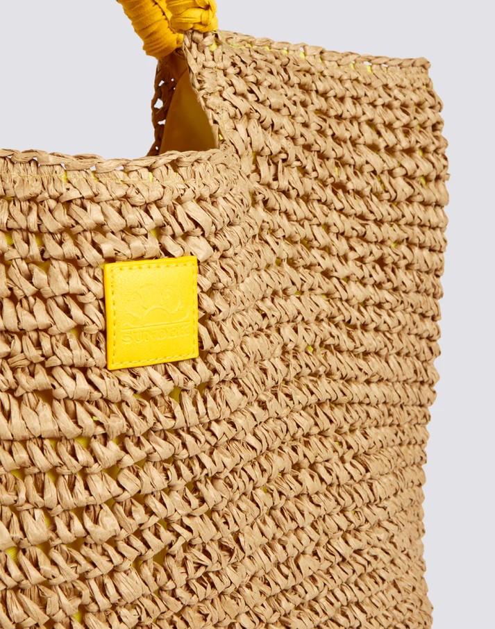 Borsa maxi in paper straw intrecciata AW825ABPA100 12300 SUNDEK 