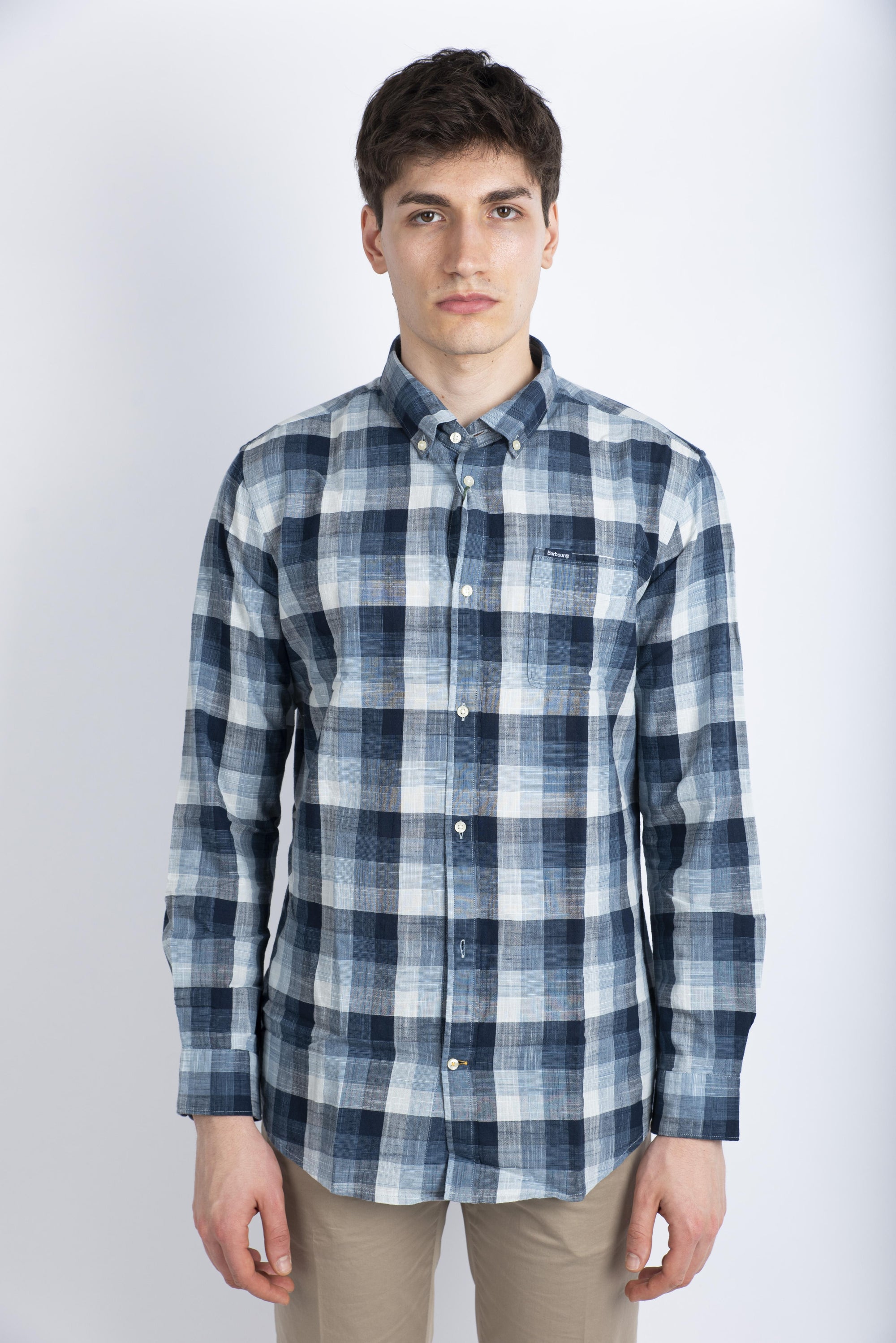 Camicia leggermente aderente Hillroad navy Barbour MSH5450 NY91 BARBOUR 