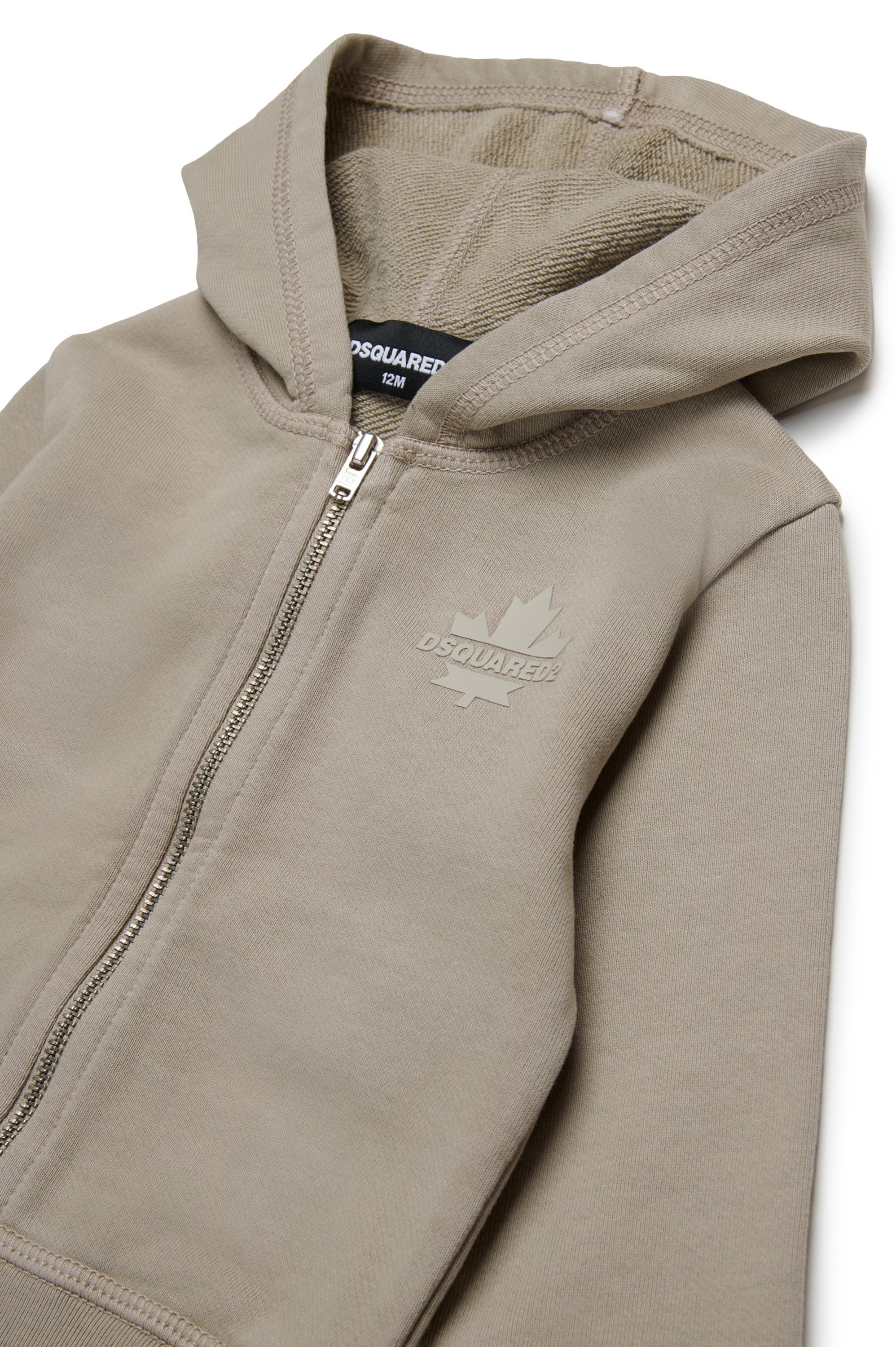 D2Kids Newborn Zip Hoodie Beige DQ2863D0AC6 DQ717 DSQUARED2 