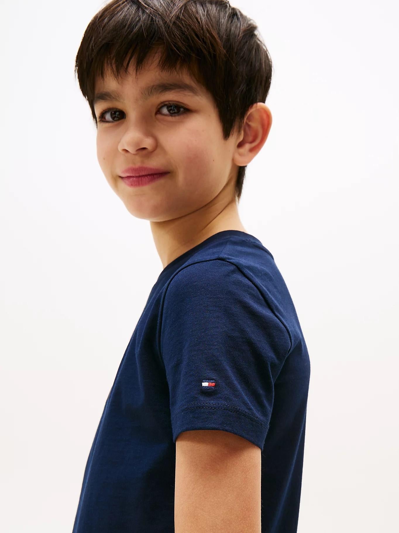 T-shirt con logo firma KB0KB09725J C1G TOMMY HILFIGER 
