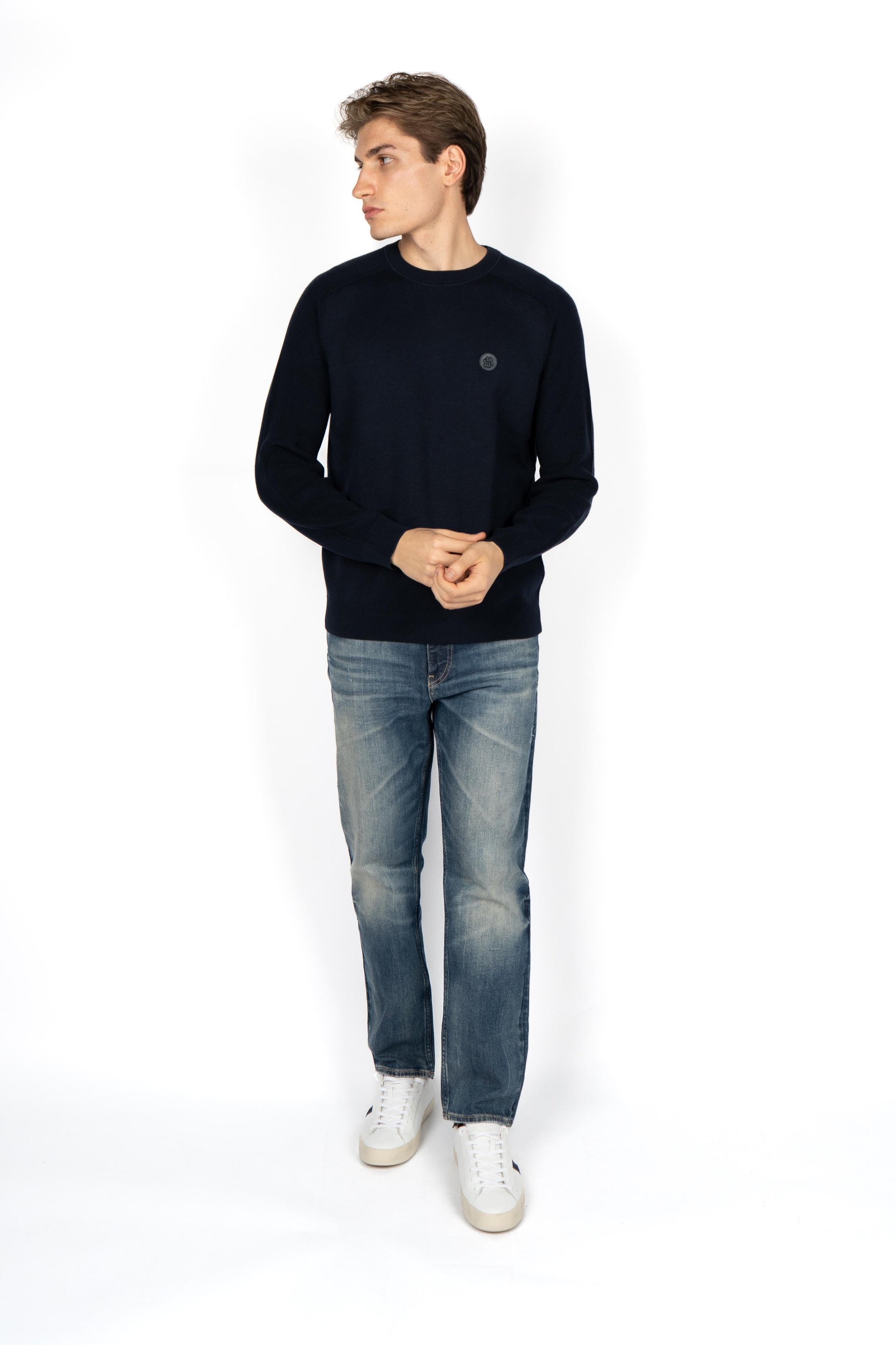 Maglia a girocollo basic con logo Boss 50543136 404 BOSS 