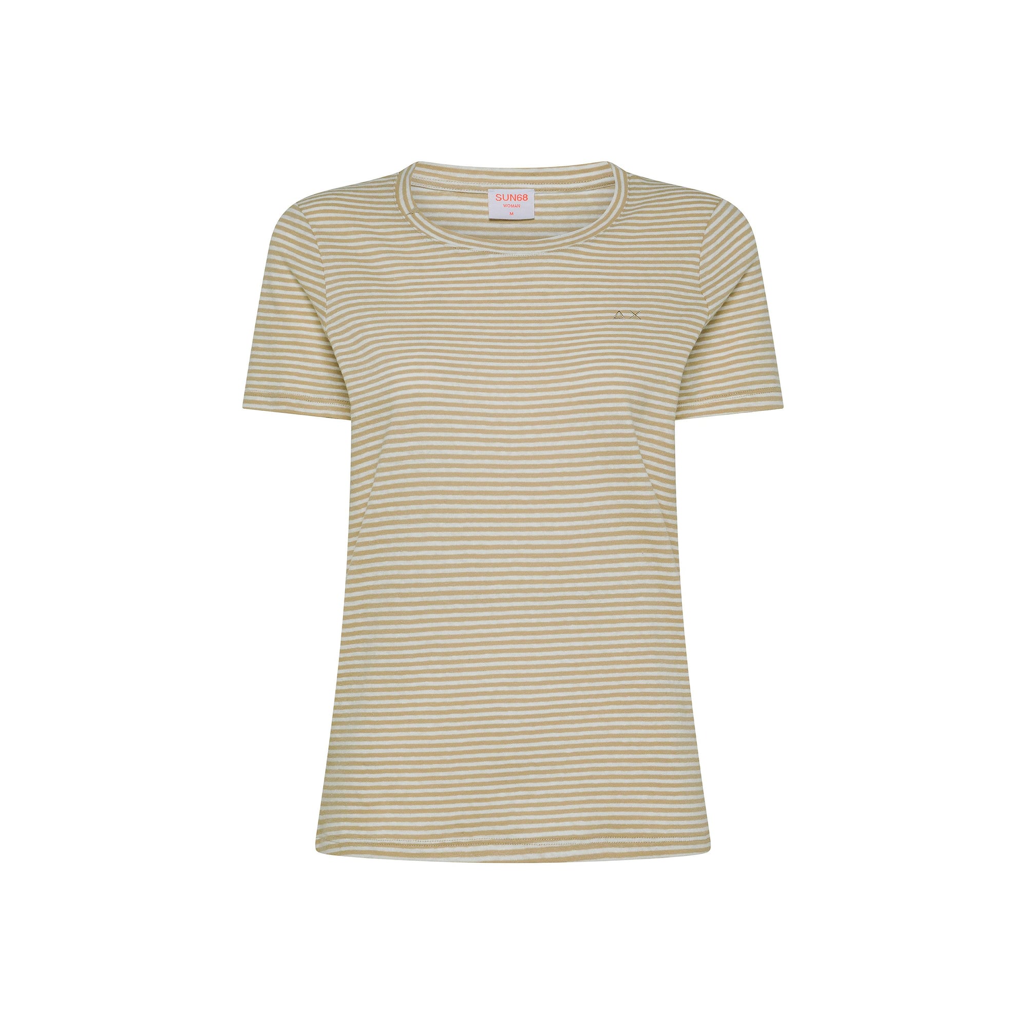 T-shirt in lino e cotone a righe T35234 3118 SUN68 