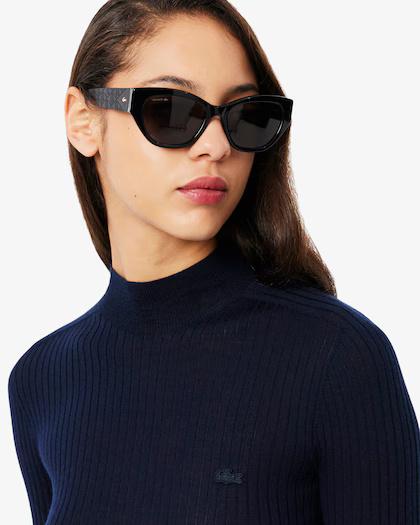 Maglione a collo alto in lana merinos a coste AF4189 166 LACOSTE 