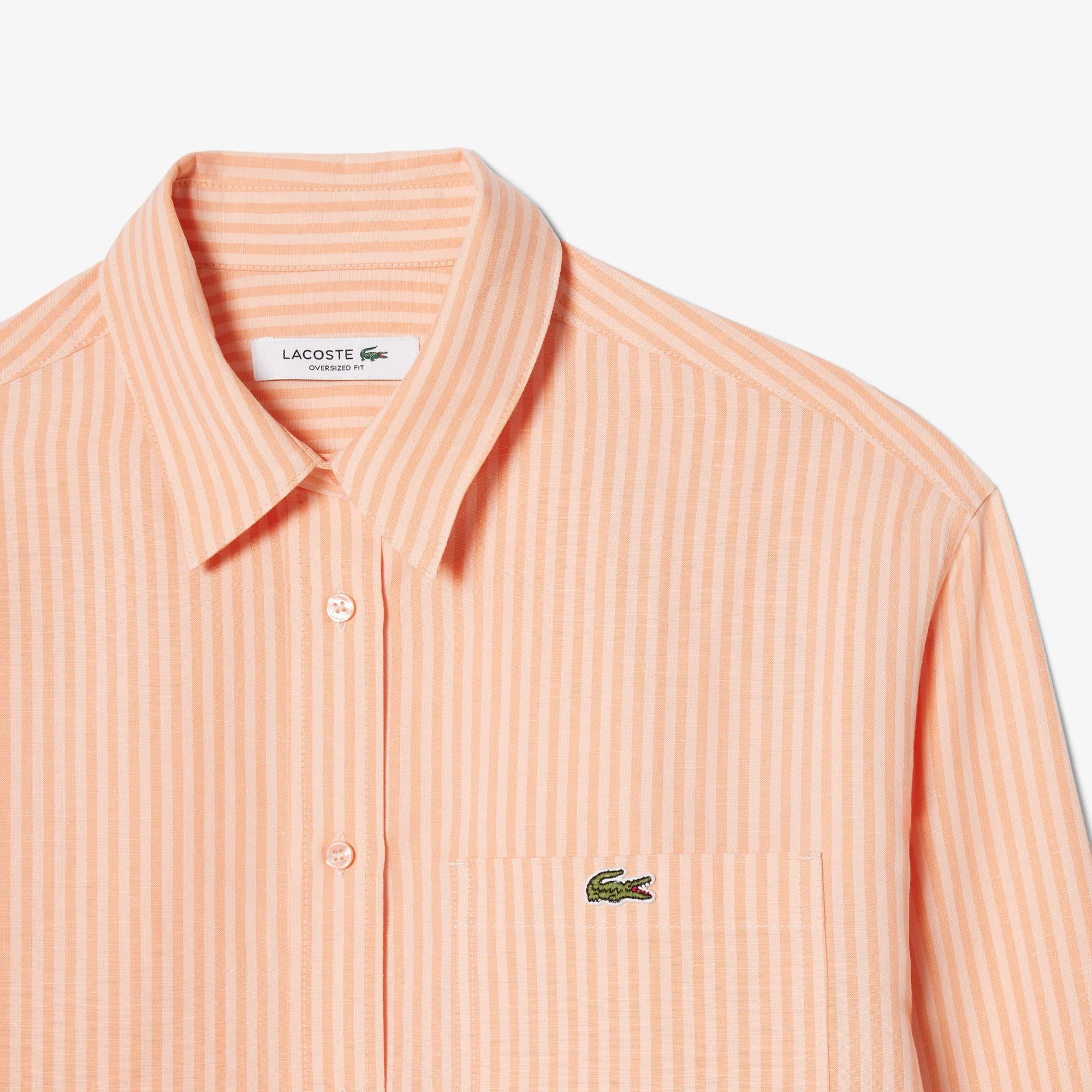 Camicia oversize in misto lino CF1429 4HI LACOSTE 