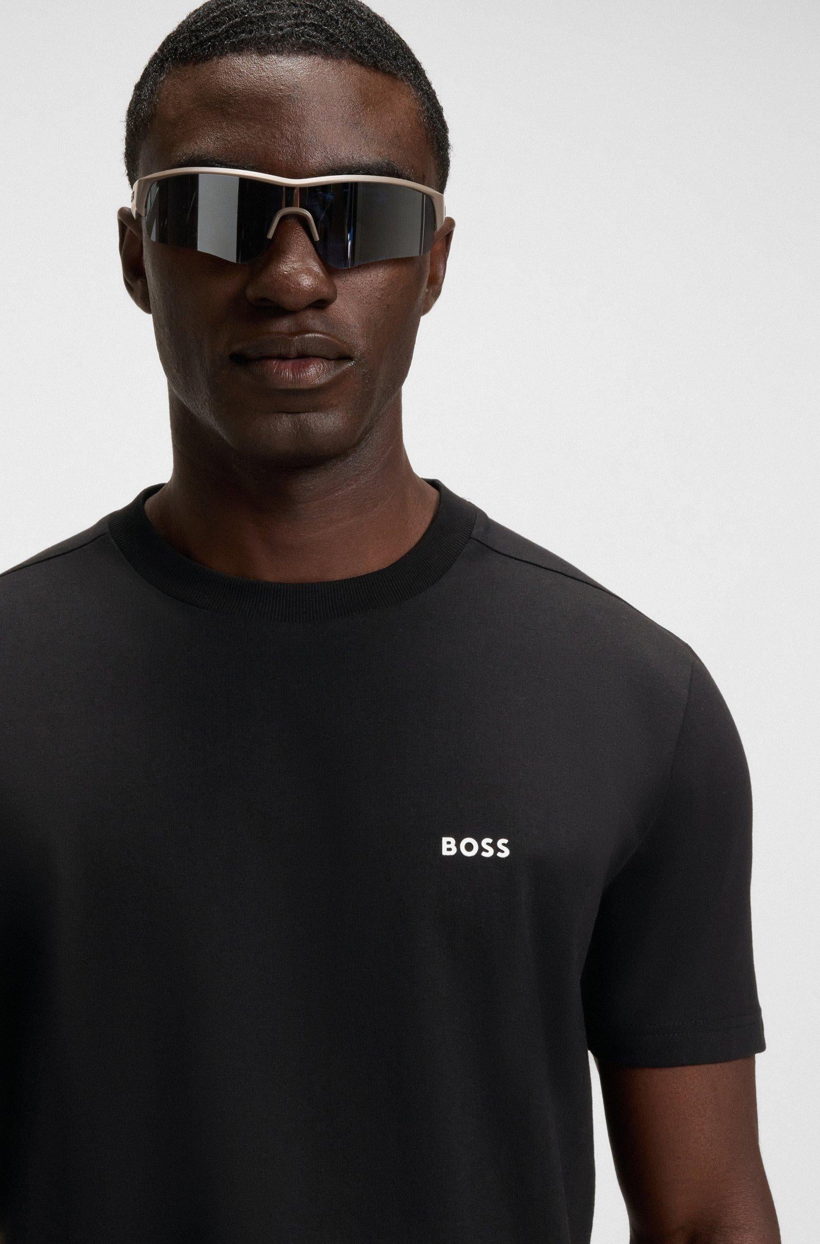 T-shirt in cotone elasticizzato con logo 50506373 001 BOSS 