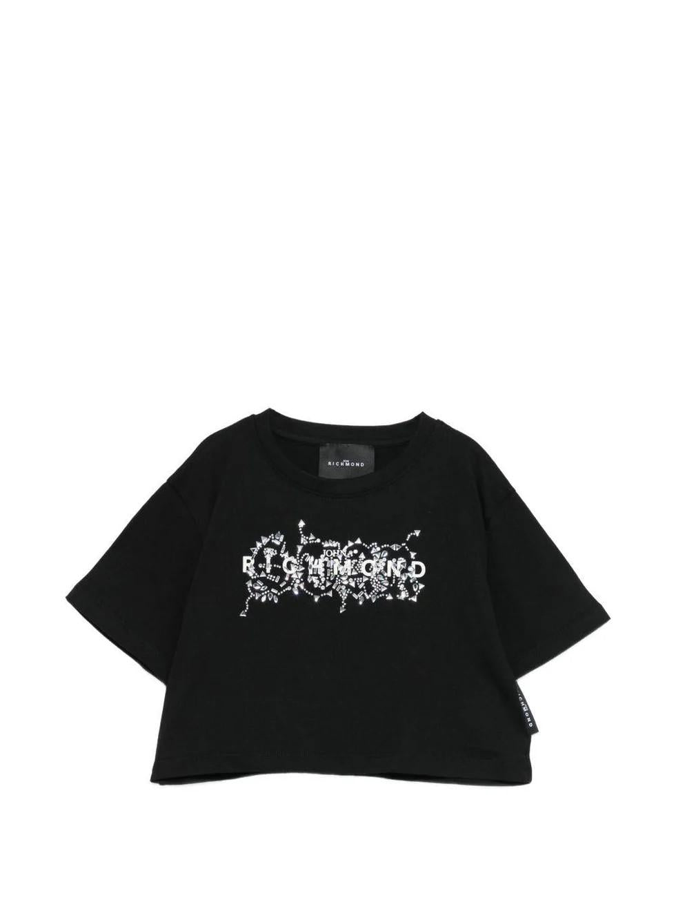T-shirt modello crop RGP26203TS BLACK RICHMOND 