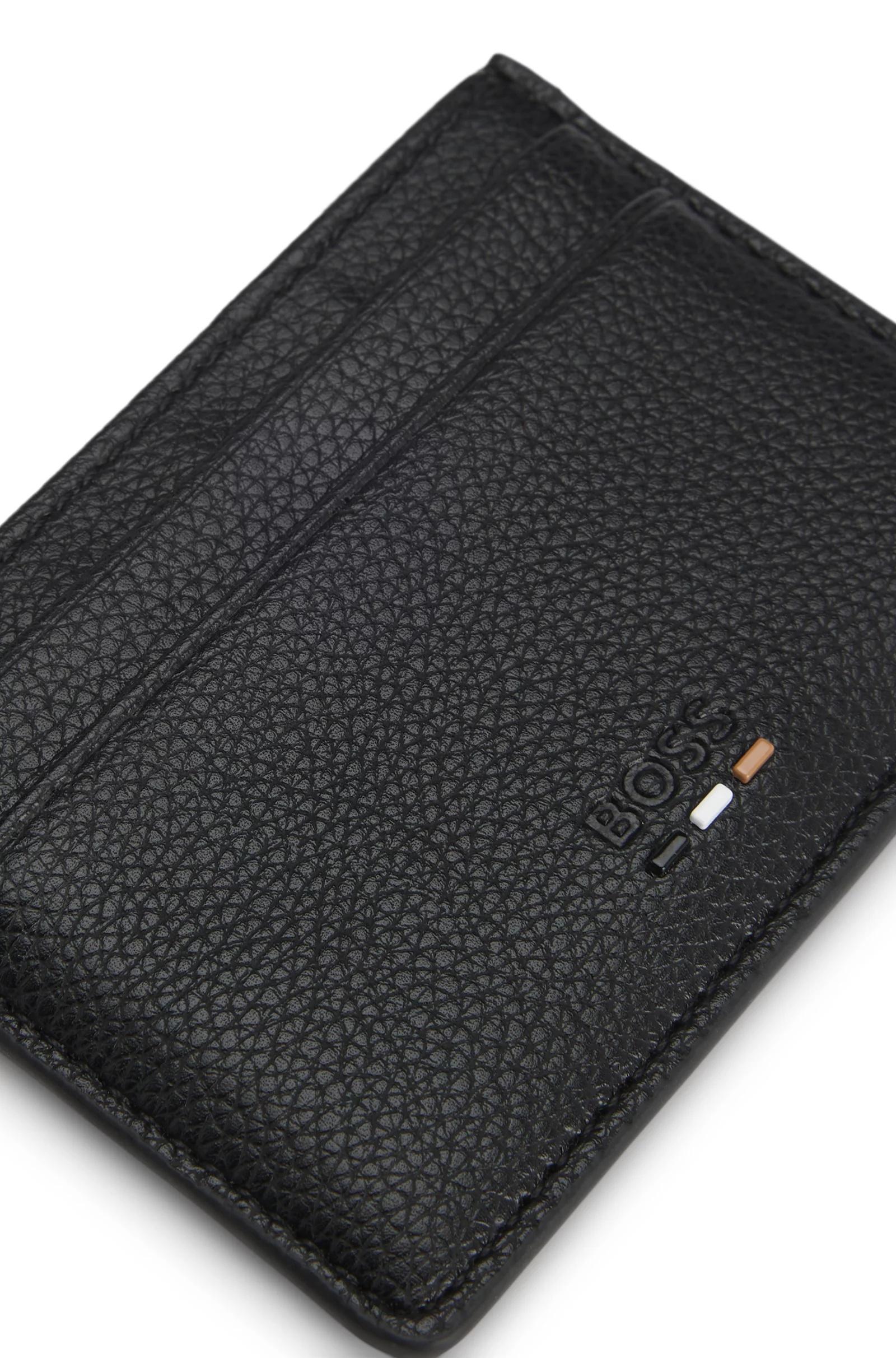 Portacarte in ecopelle martellata con finiture con logo 50536513 001 BOSS ACCESSORIES 