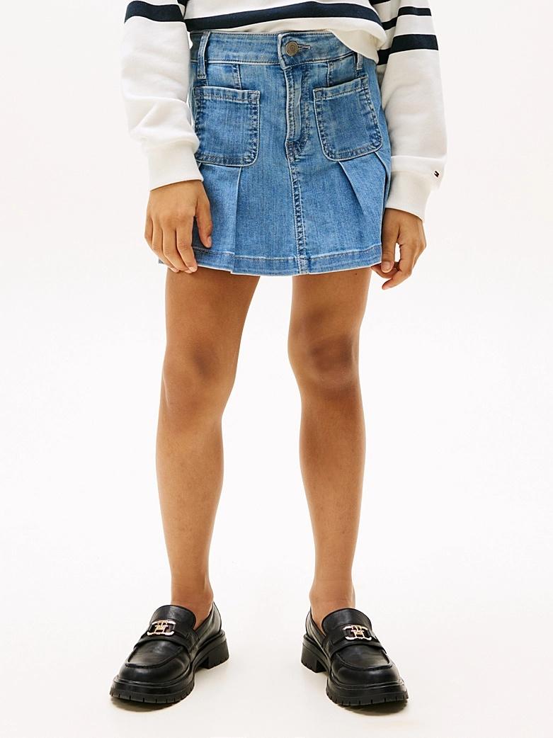 Minigonna in denim a pieghe  KG0KG08430T 1AA TOMMY HILFIGER 