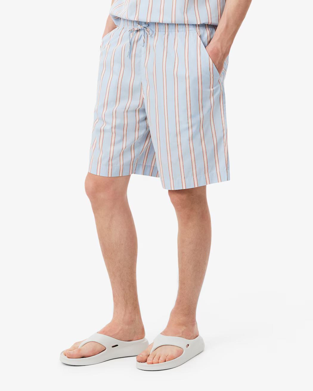 Shorts in popeline di cotone a righe GH1986 ZWV LACOSTE 