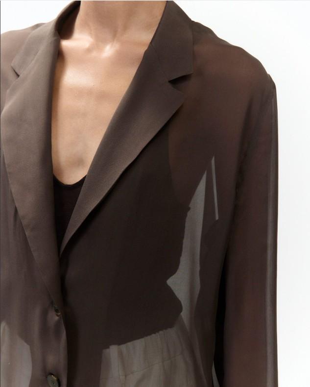 Giacca chiffon sciolta 116827 CHOCO ALYSI CHOCOLAT 