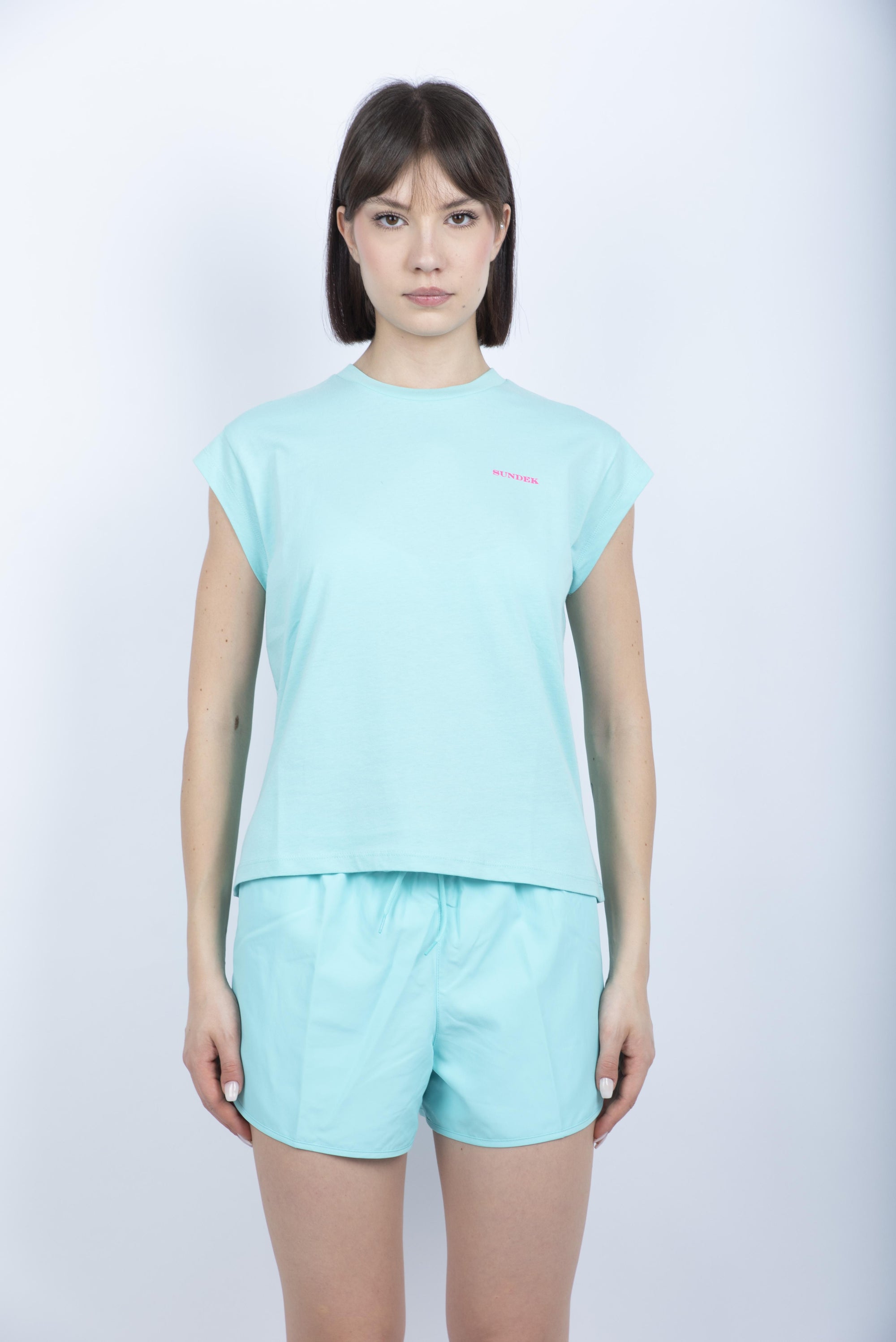 T-shirt con stampa Degradé blue java W372TEJS000 A7301 SUNDEK 
