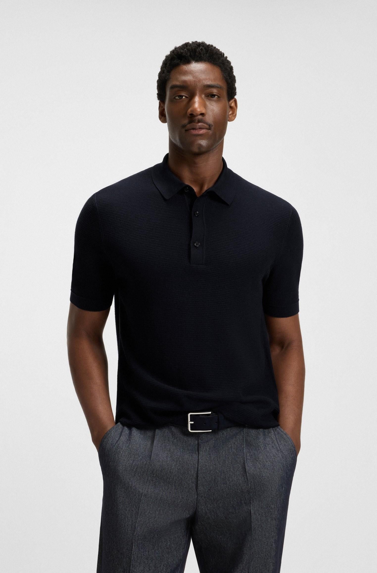 Polo regular fit in maglia di misto cotone 50543148 404 BOSS 