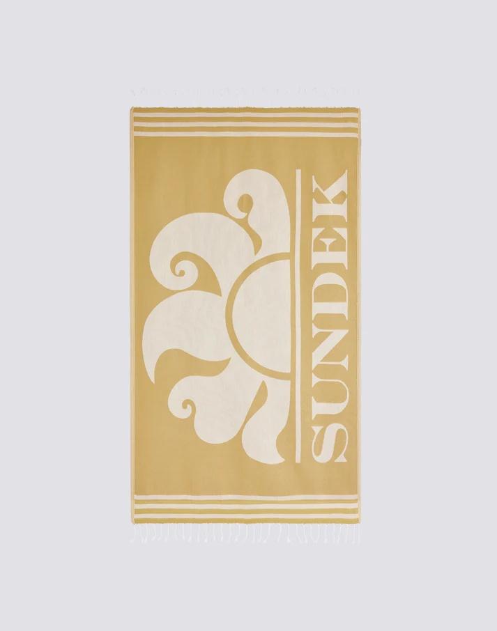 Telo mare fouta jacquard con logo gold AM401ATC1000 10100 SUNDEK 