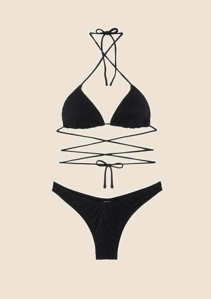 Bikini Triangolo con Slip Americano 1141 BK F**K 