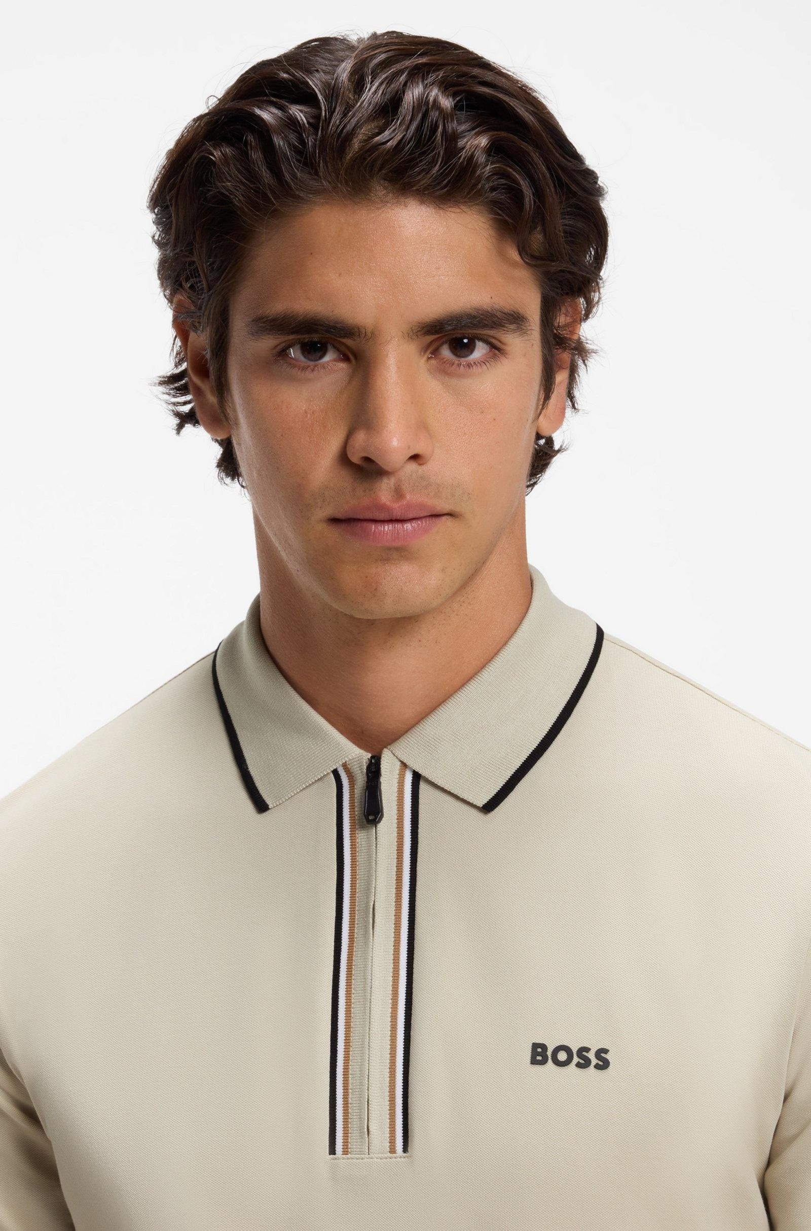 Polo sportiva slim-fit in cotone elasticizzato 50555698 272 BOSS 