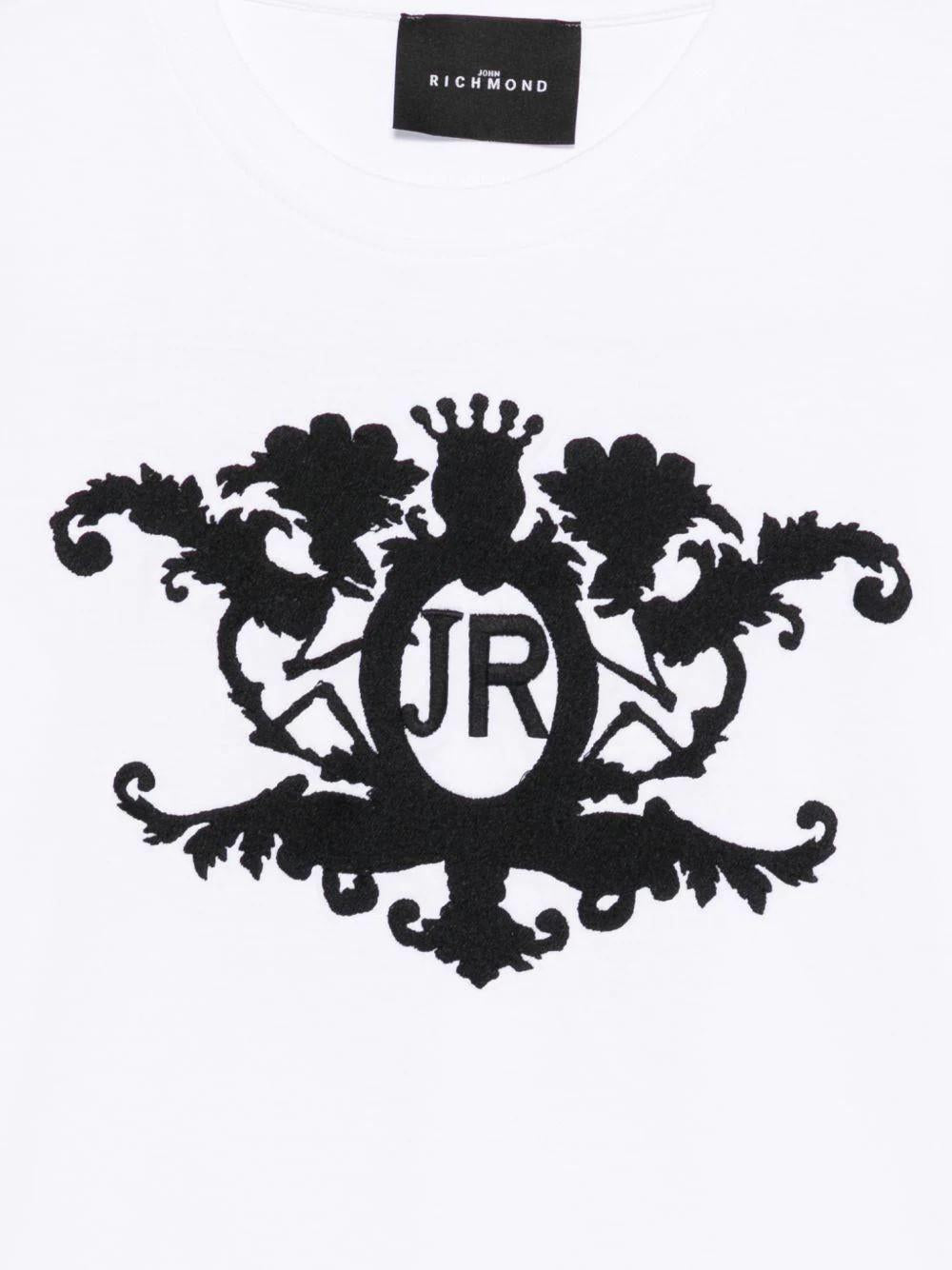 T-shirt con stemma ricamato RBP26162TS WHITE RICHMOND 