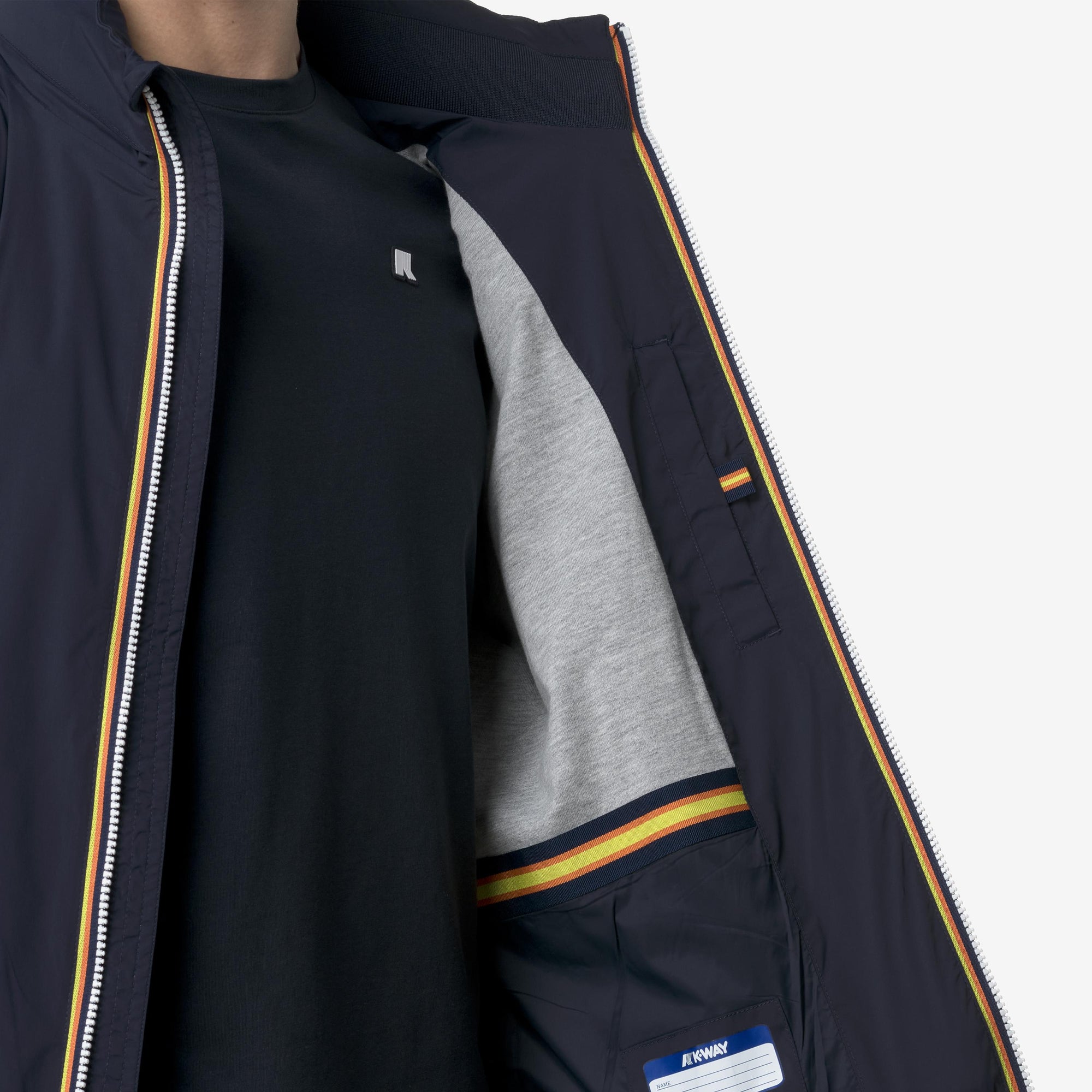 Giacca corta da uomo resistente alle intemperie blu con nylon elasticizzato K3123VW K89 K-WAY 