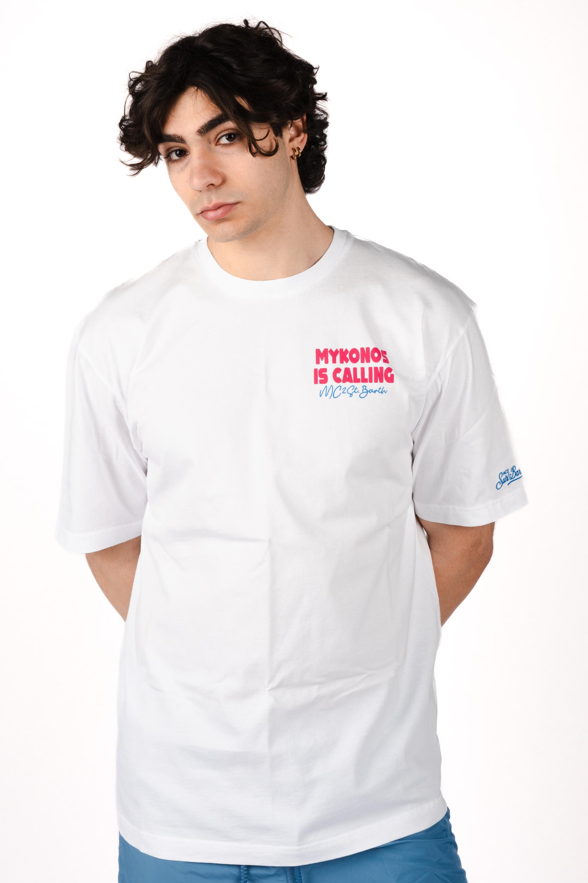 T-shirt Delmar con stampa "Mykonos" DLR0001 02219L MC2 SAINT BARTH 