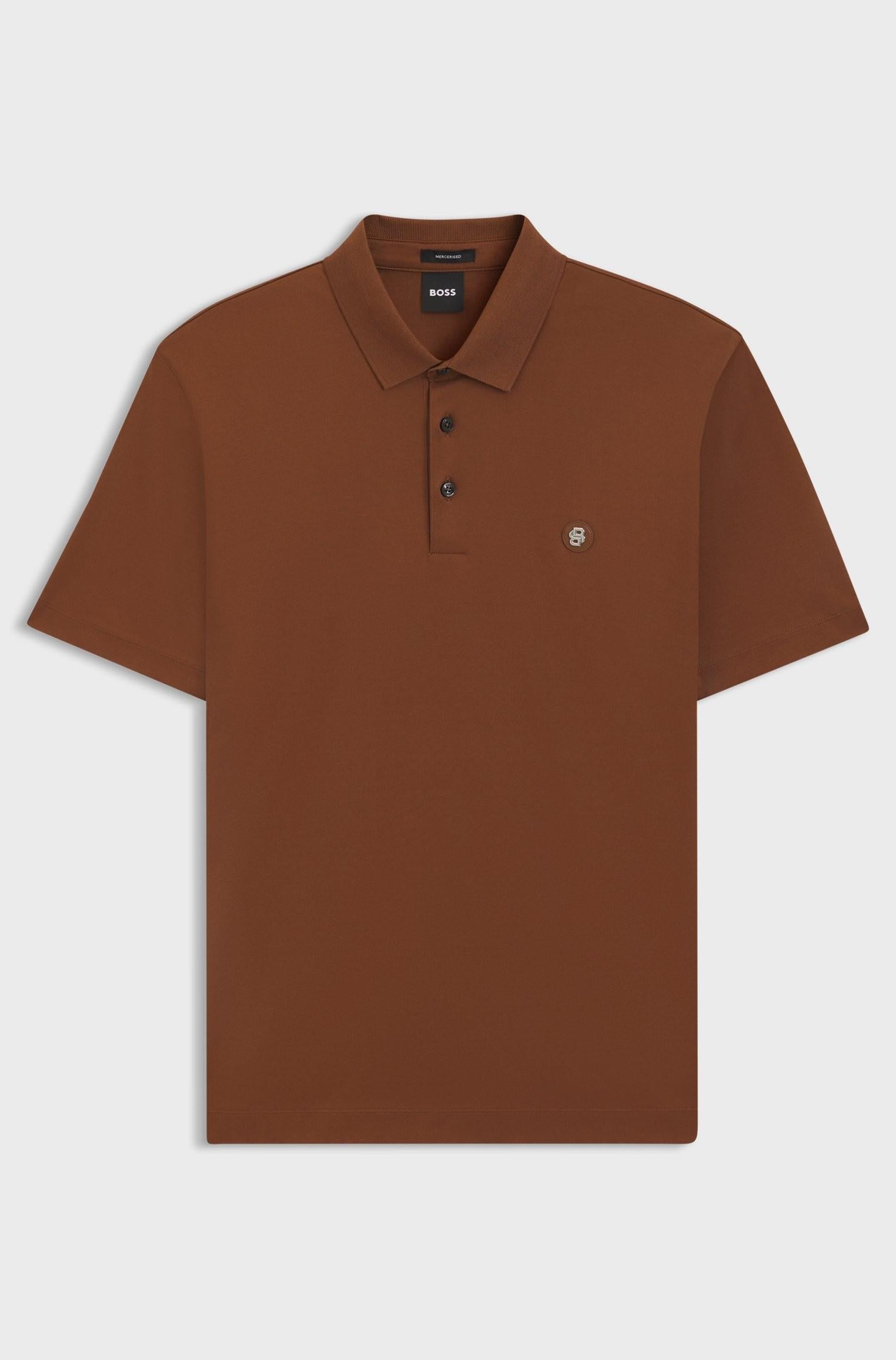Polo in cotone mercerizzato con doppio monogramma 50520297 217 BOSS 