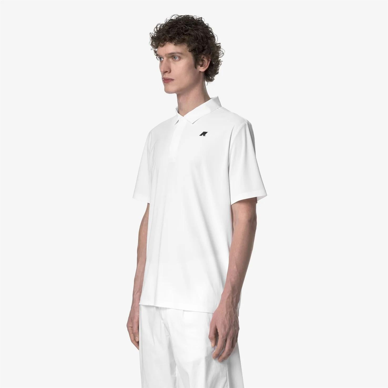 Polo da golf da uomo bianca brillante con tessuto elasticizzato K51346W UZ9 K-WAY 