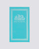 Telo in spugna jacquard con logo e cornice Blue Java