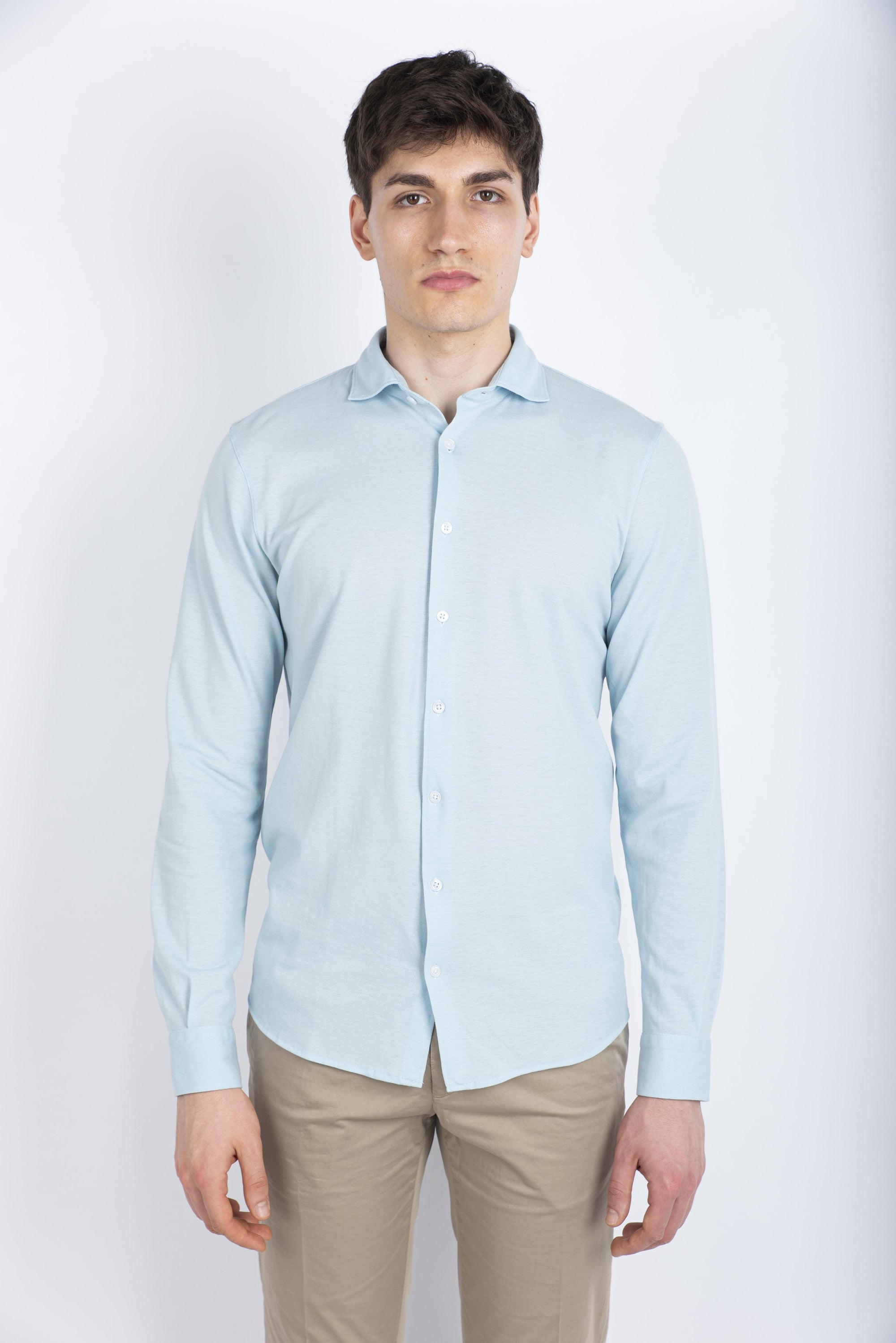 Camicia in piquet azzurro  60120/81402 603 GRAN SASSO 
