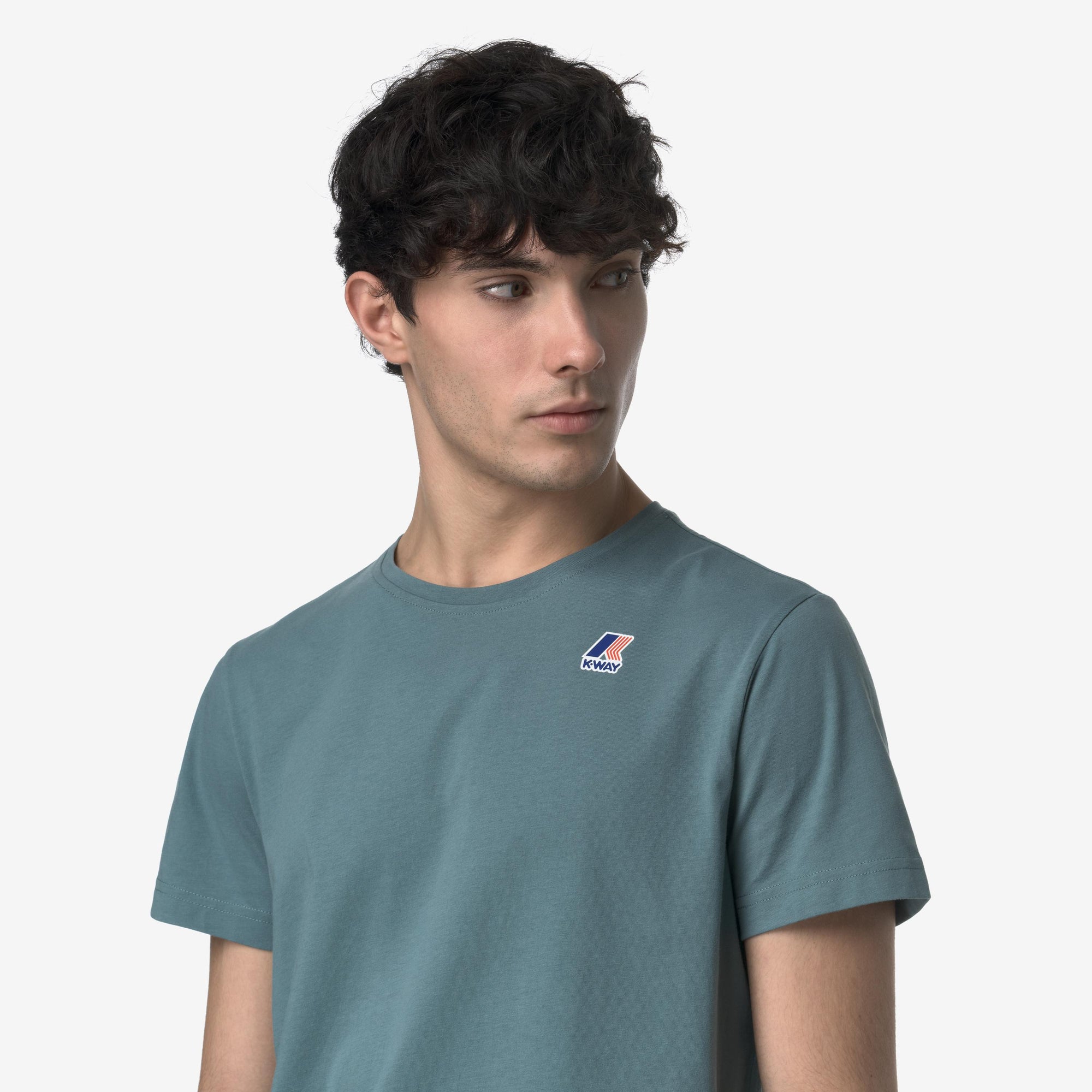 T-shirt unisex verde in cotone con logo K007JE0 H04 K-WAY 