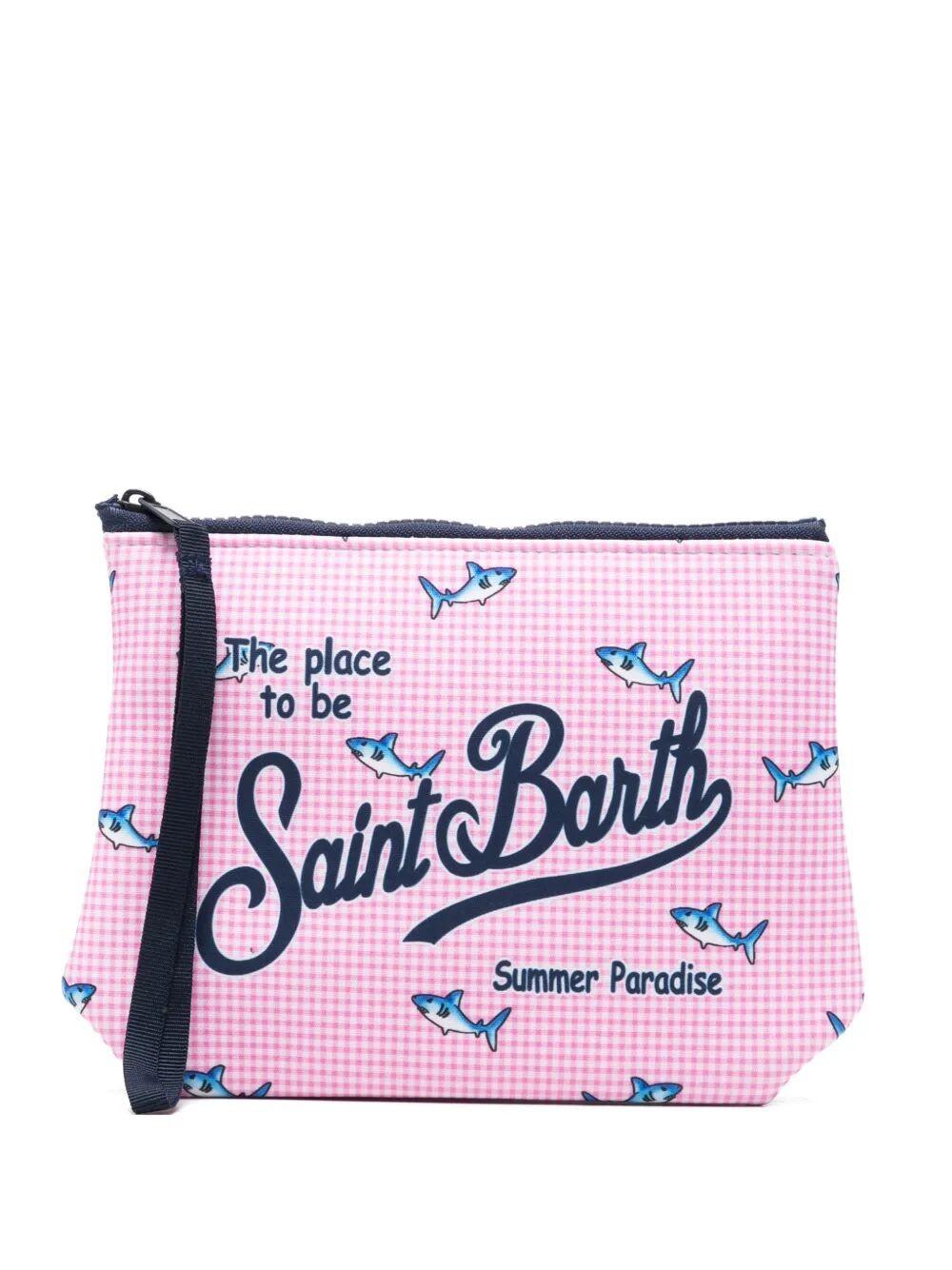 Pochette Aline in scusa rosa con fanatsia squali ALIN001 01059L MC2 SAINT BARTH 