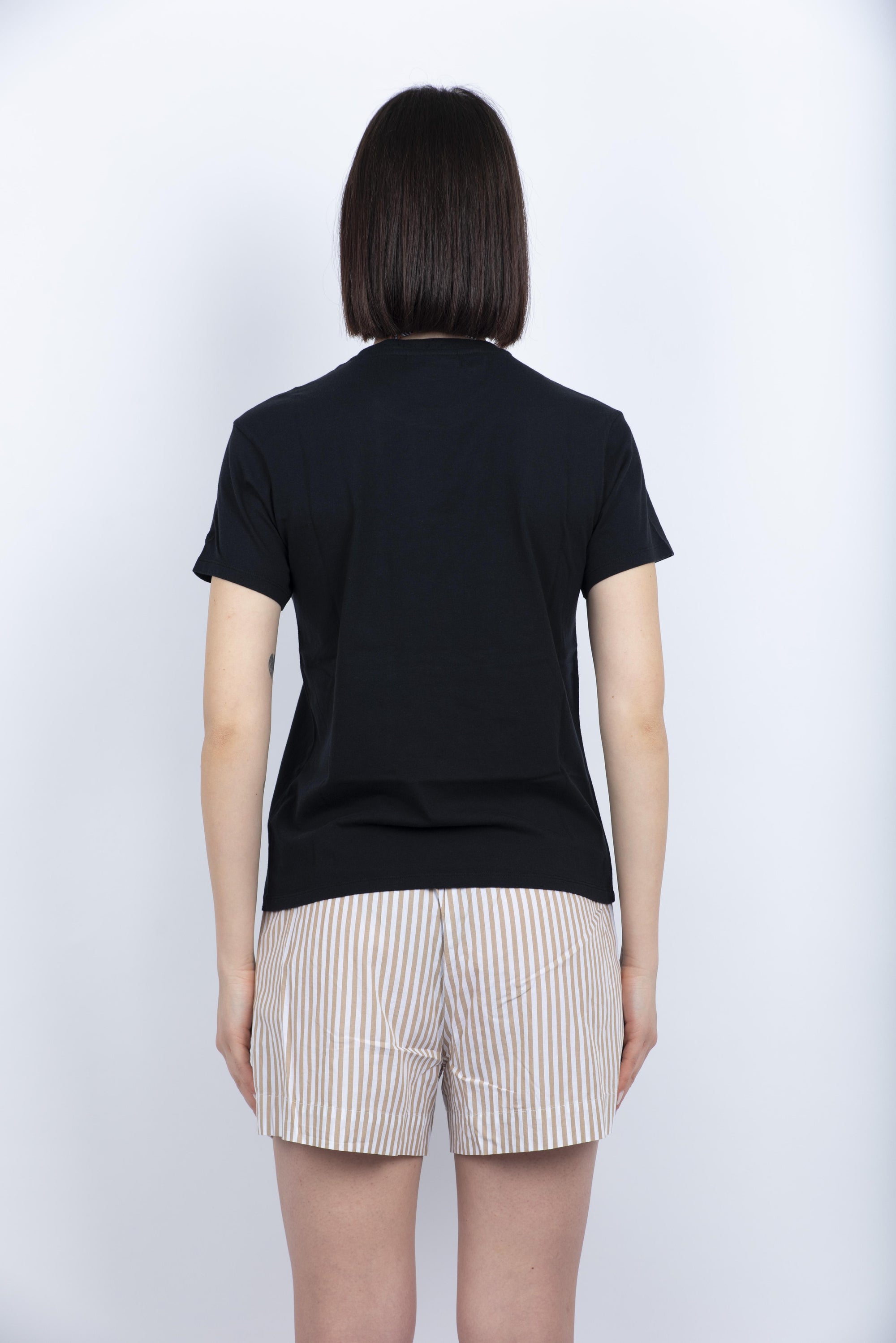 T-shirt Emilie in cotone nero con ricamo EMI0001 06057H MC2 SAINT BARTH 