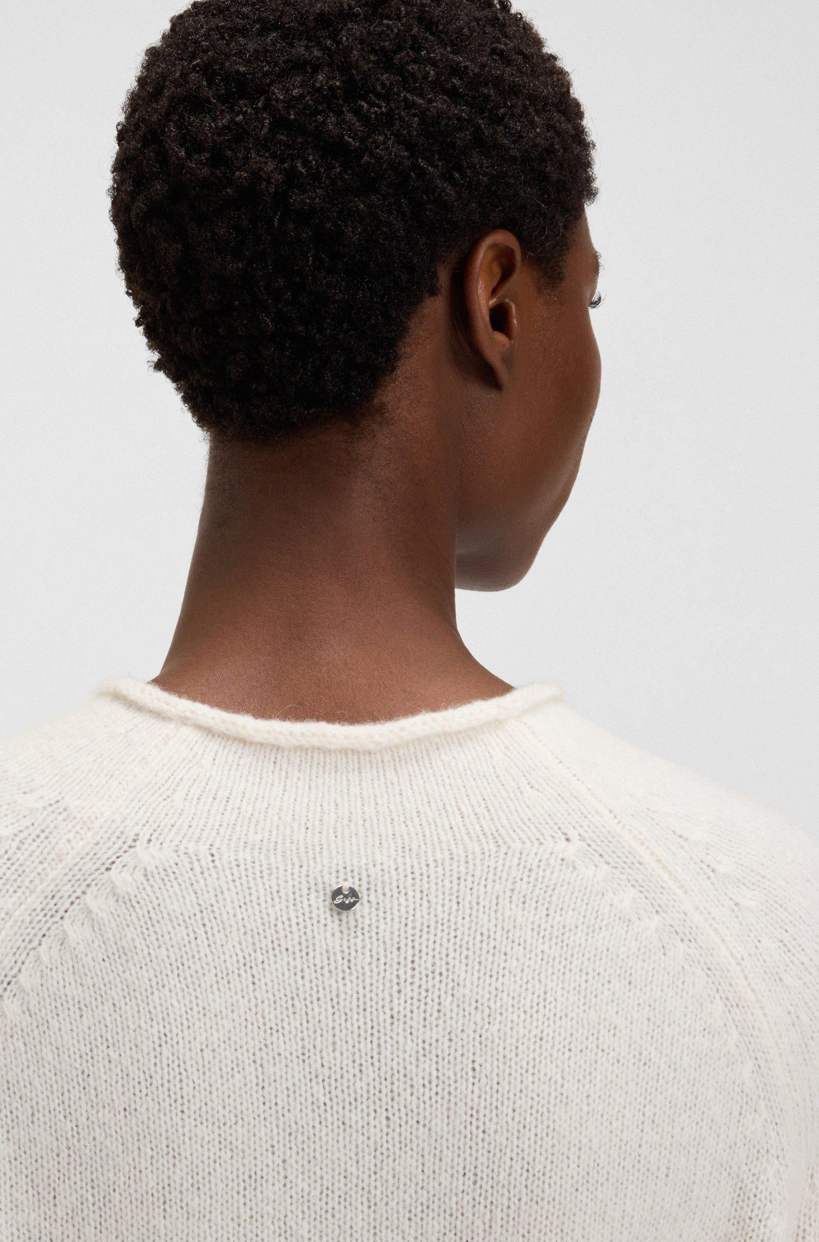 Maglione in misto lana con colletto e polsini arrotolati 50548930 118 BOSS 