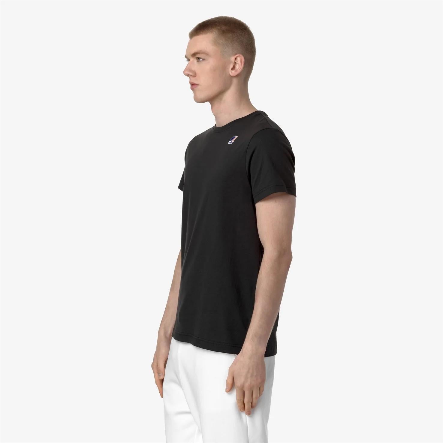 T-shirt unisex nero in cotone con logo K007JE0 USY K-WAY 