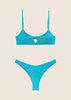 Bikini Top con Ferretto e Slip Americano Fisso Turchese
