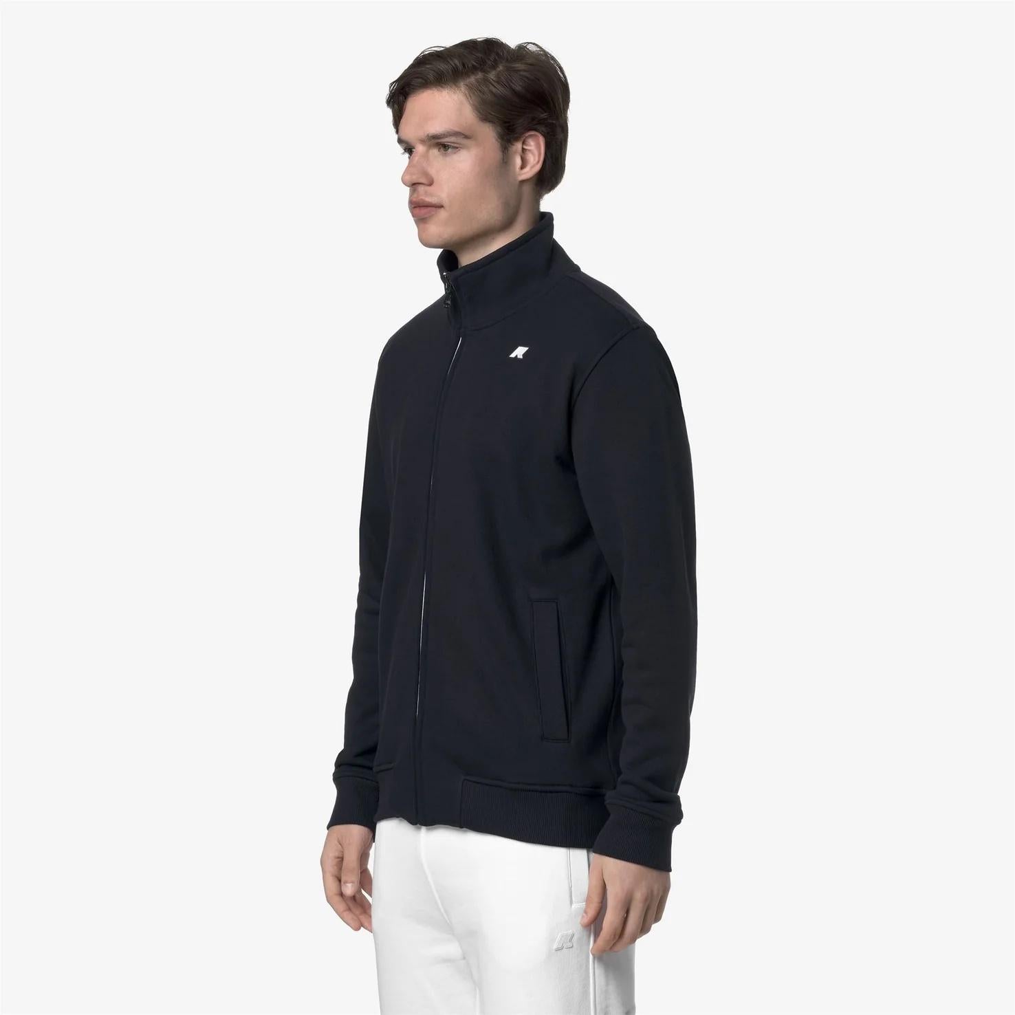 Giacca in pile casual da uomo blu con collo alto e tasche K31366W K89 K-WAY 