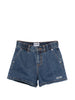 Shorts denim con logo ricamato