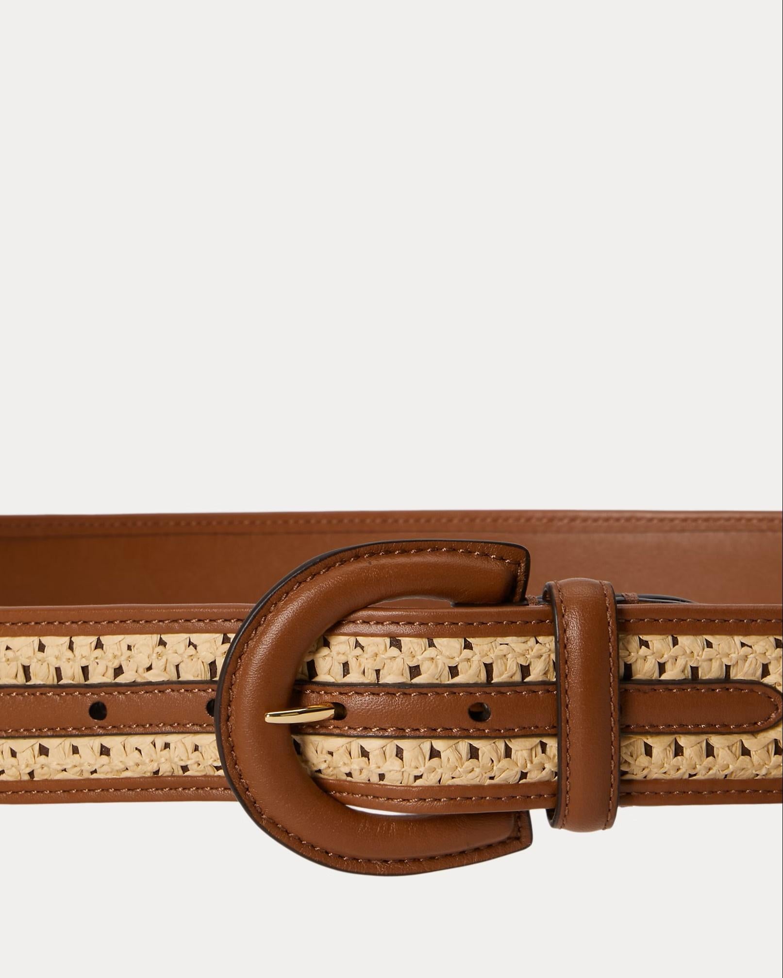 Citnura Crescent buckle straw-leather 412P10209 001 LAUREN ACCESSORIES 