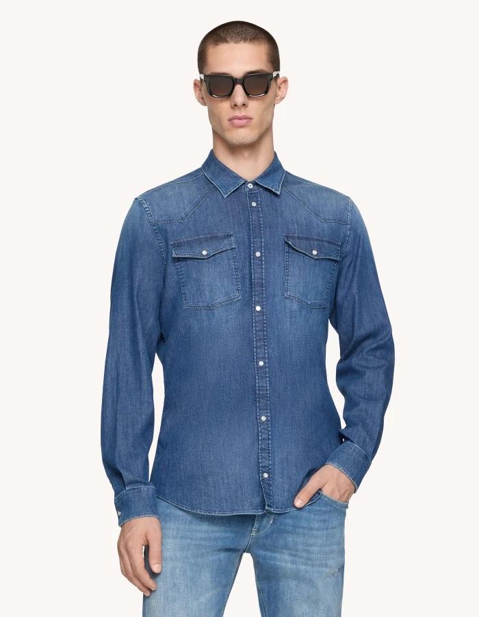 Camicia texana slim UC345SDS0259IZ2 800 DONDUP 
